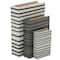 Black & White Stripe Faux Leather Faux Book Box with Striped Patterns Set